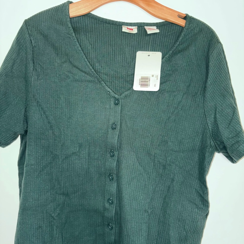 Levi's Teal V-Neck Top